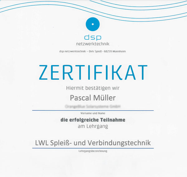 dsp Netzwerktechnik Zertifikat Pascal Müller